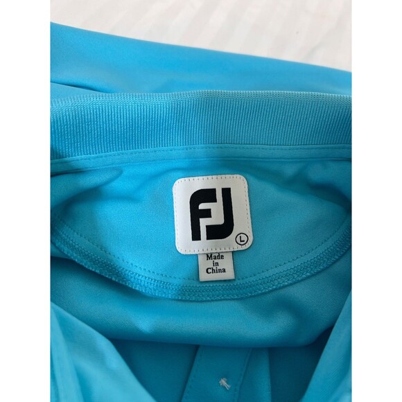 NWT FJ Footjoy Polo Shirt Women's Large Aqua Blue Golf Club Performance Top c - Picture 9 of 11